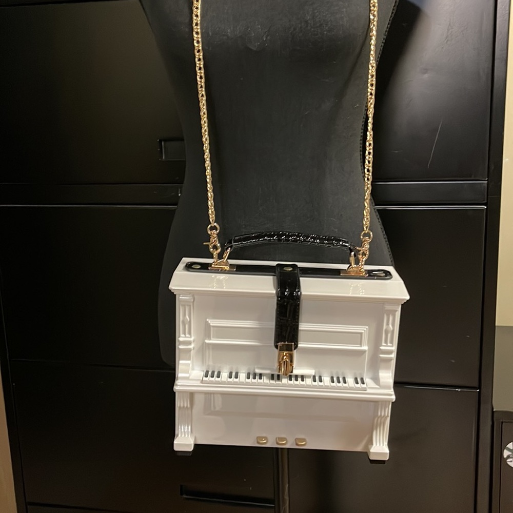 🆕 White Piano Crossbody Novelty Purse Bag - Picture 12 of 12